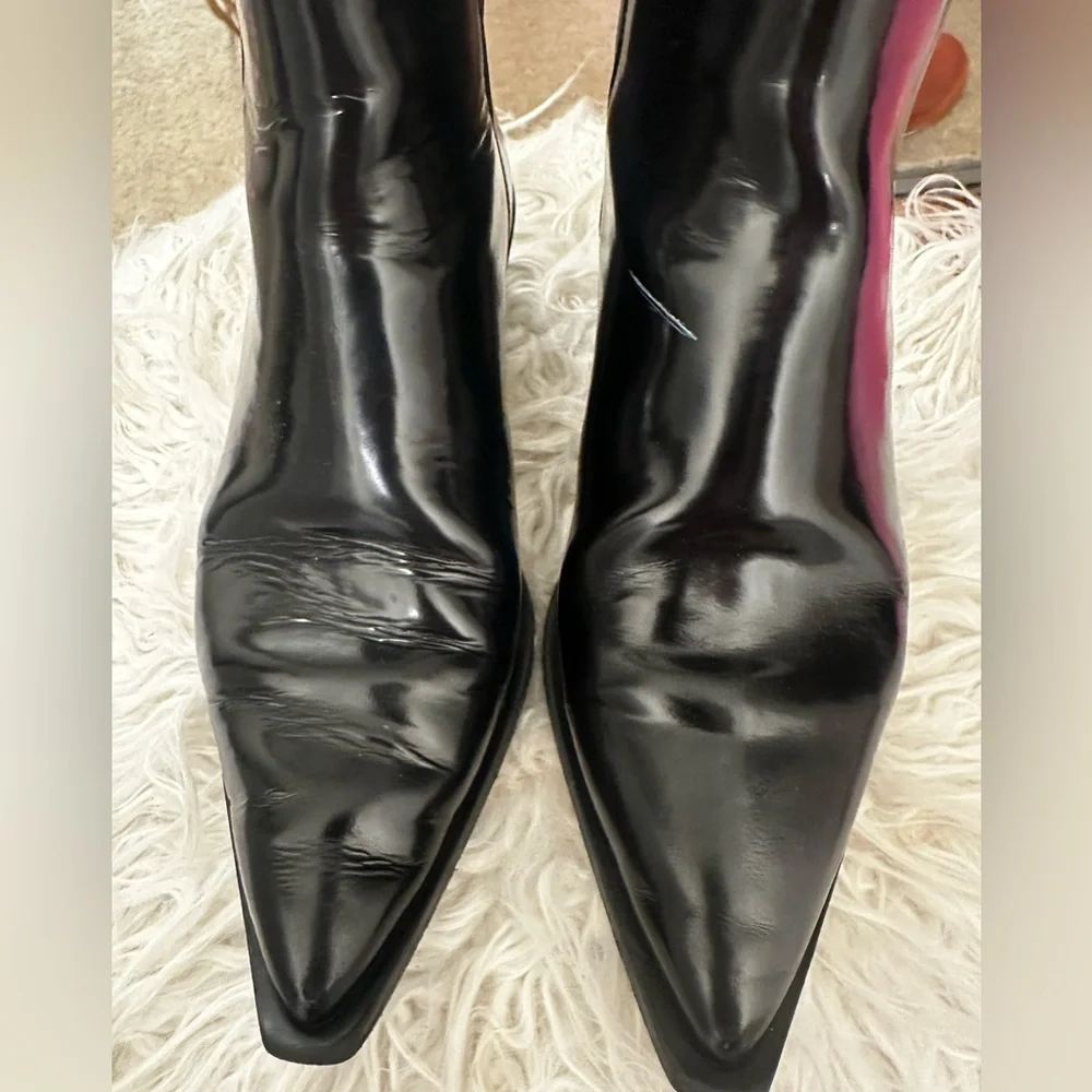 Anine Bing Sky Black Leather Ankle Boots size 8